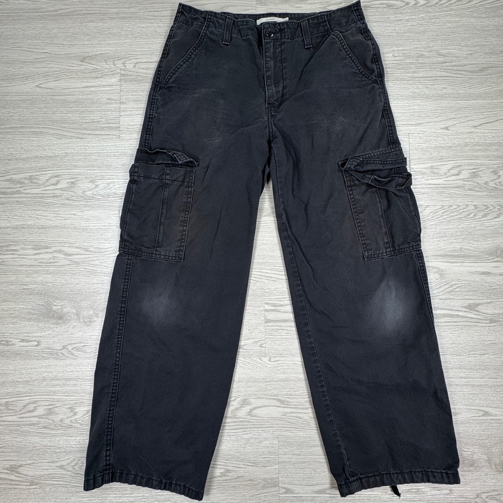 Levi's Y2K Women's Cargo Pants '94 Baggy Black 28 Multi Pocket Cotton Pants‎